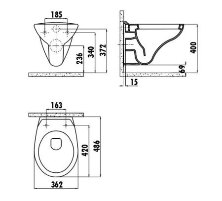 Унитаз подвесной Creavit Perla TP320-11CB00E-0000
